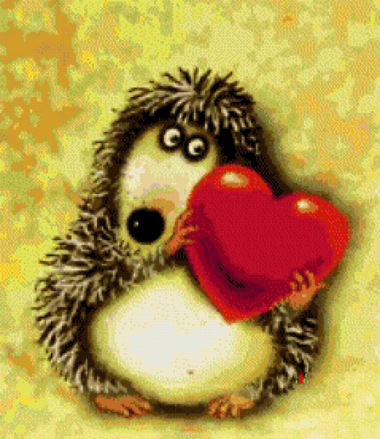 Ежик - сердце, животные, ежик, любовь - предпросмотр