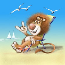 Схема вышивки «Лев на отдыхе»