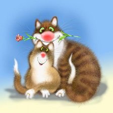 Схема вышивки «Кошачья любовь»