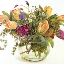 Схема вышивки «тюльпаны фуджико»