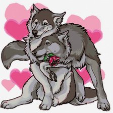 Схема вышивки «Пара волков 01»