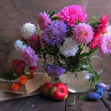 Схема вышивки «натюрморт с астрами»