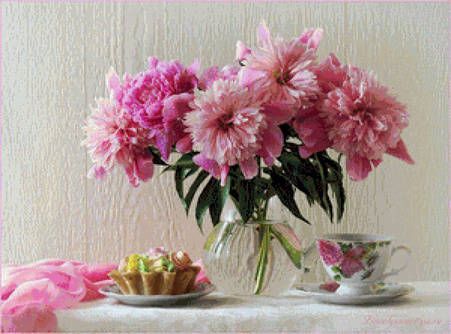 натюрморт с пионами - предпросмотр