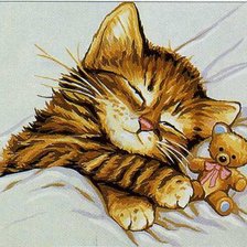 Схема вышивки «котёнок»