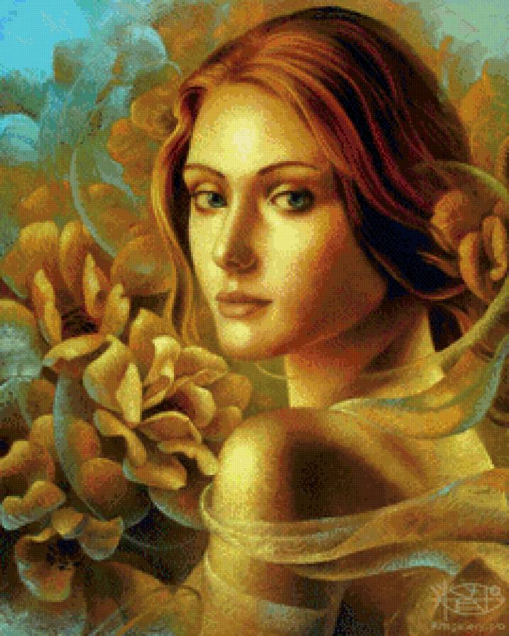 флора - женщина, девушка, красота, арт, портрет, живопись. флора - предпросмотр