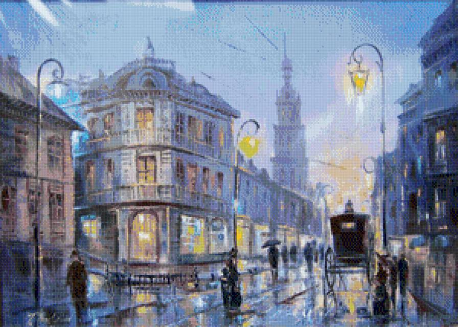 Вогні стародавнього Львова - львов, города, за картиною сергія цемрюка - предпросмотр