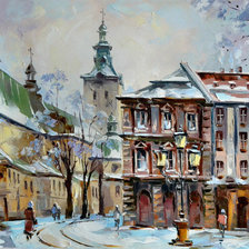 Схема вышивки «Зимова вуличка Львова»