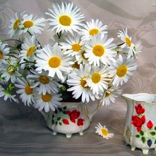 Схема вышивки «натюрморт с ромашками»