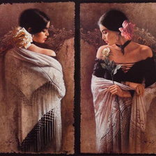 Схема вышивки «диптих "испанки"»