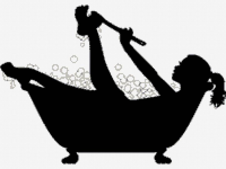 силуэт - в ванную, в душ, женщина, девушка, люди - предпросмотр