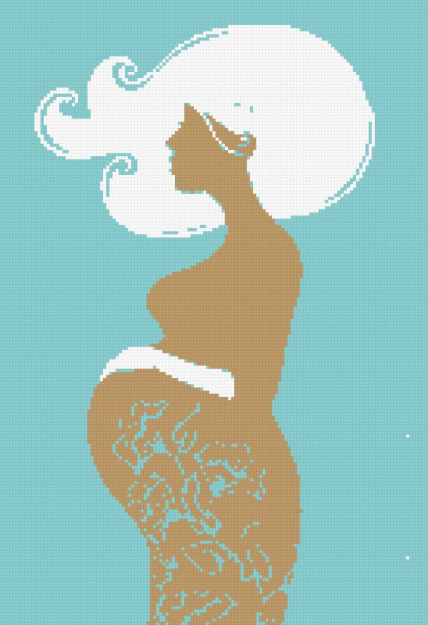 беременная - девушка, беременность, женщина силуэт - предпросмотр