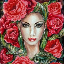 Схема вышивки «Девушка»