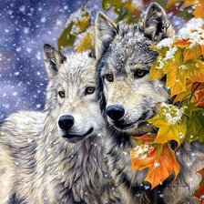 Схема вышивки «Волки»