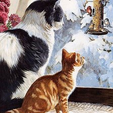 Схема вышивки «котики»