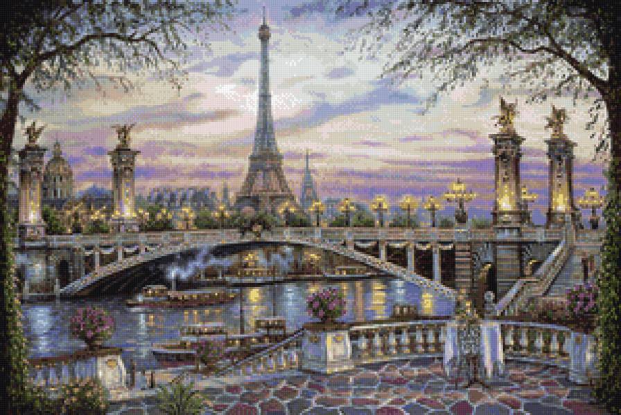 Эйфелева башня - мост, париж - предпросмотр