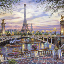 Схема вышивки «Эйфелева башня»