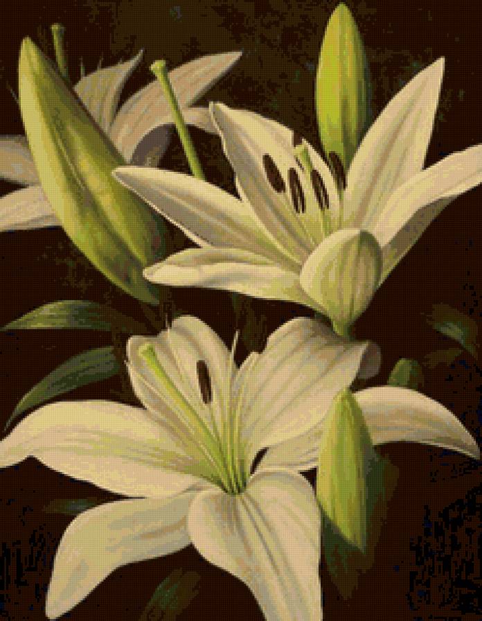 лилии - картина, цветы - предпросмотр