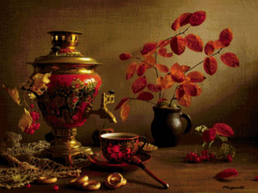 Русское чаепитие - чаепитие, самовар, натюрморт, чай - предпросмотр