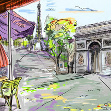 Схема вышивки «парижская улочка»