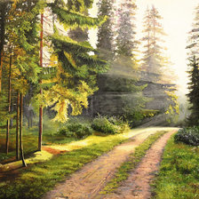 Схема вышивки «лучи в лесу»