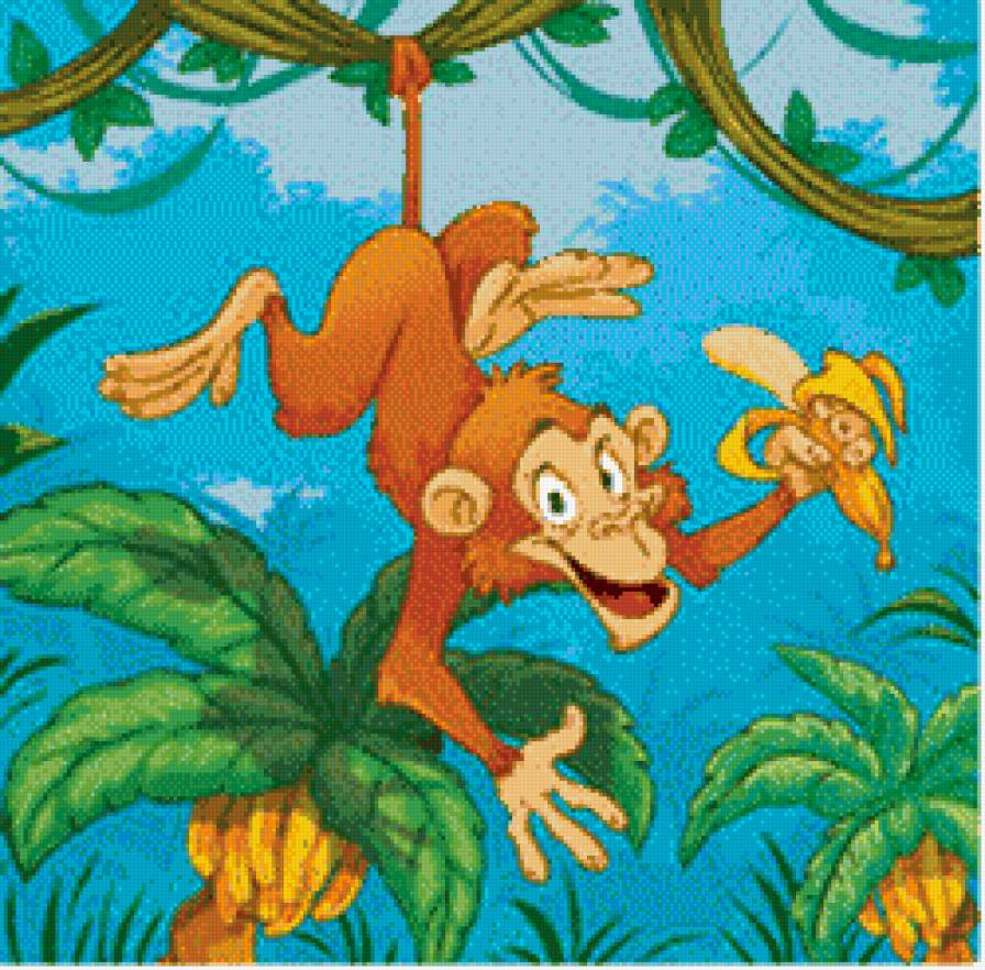 обезьянка - детское, мультик, обезьяна, животные, детская, обезьяны, детям, подушка - предпросмотр