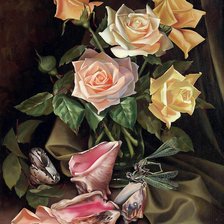 Схема вышивки «розы и ракушки»