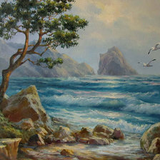 Схема вышивки «море»