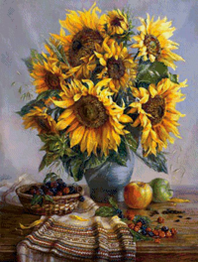 Ваза с подсолнухами - предпросмотр