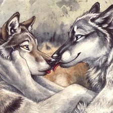 Схема вышивки «Пара волков 04»