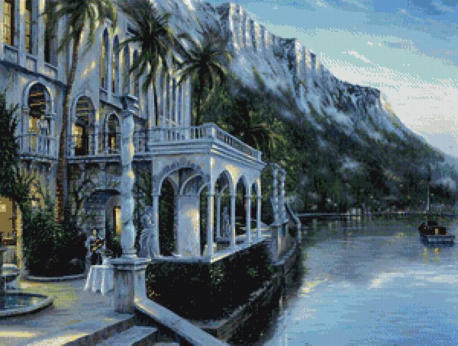 Дом у моря - море, пальмы, горы - предпросмотр