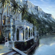 Схема вышивки «Дом у моря»