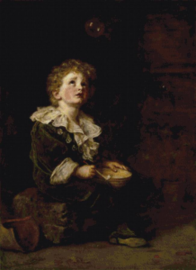 John Everett Millais - Bubbles - ребенок, мальчик - предпросмотр