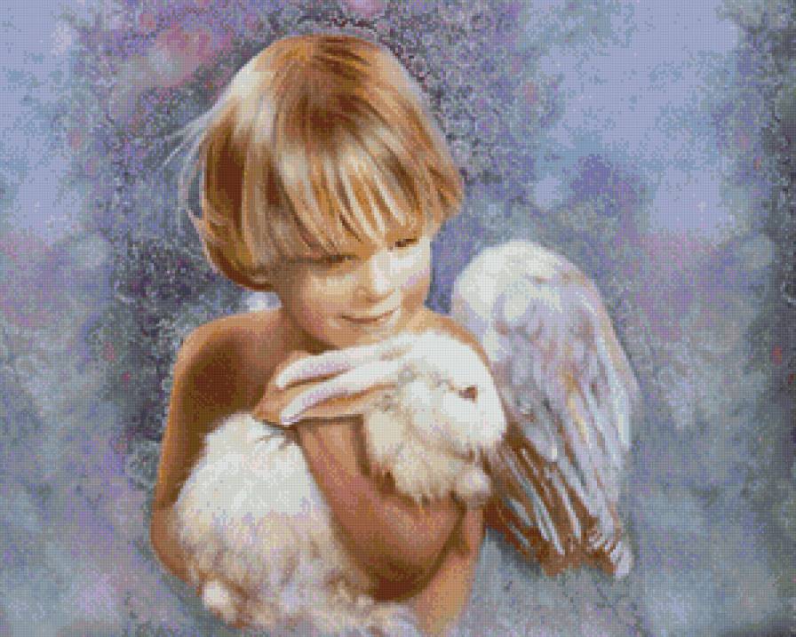 Мальчик с кроликом - дети, ребенок - предпросмотр