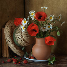 Схема вышивки «натюрморт с маками»