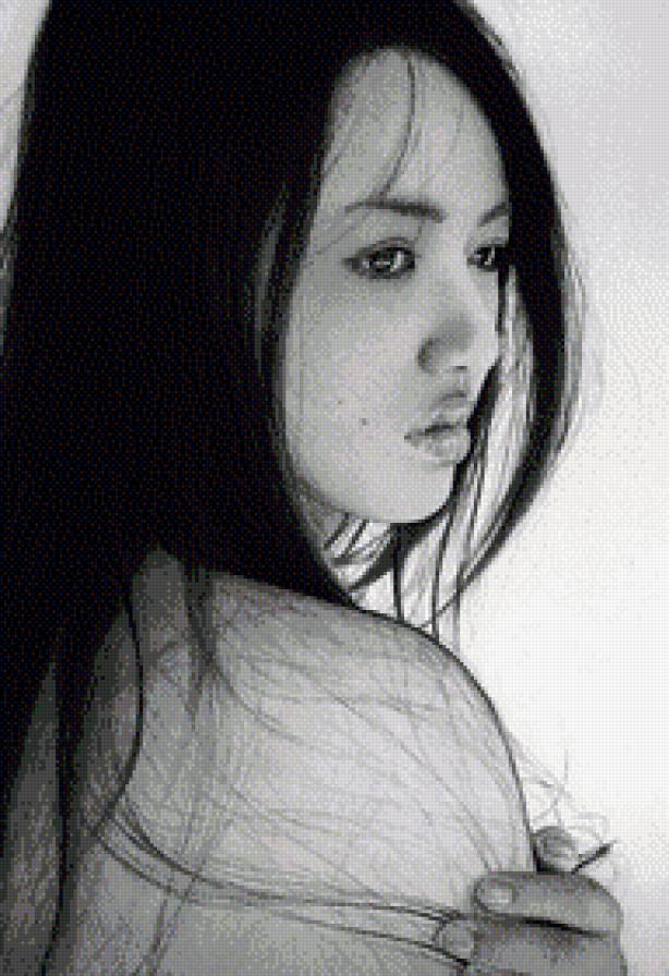 женский образ - портрет, женщина, люди, девушка, лицо, восток, черно-белое - предпросмотр