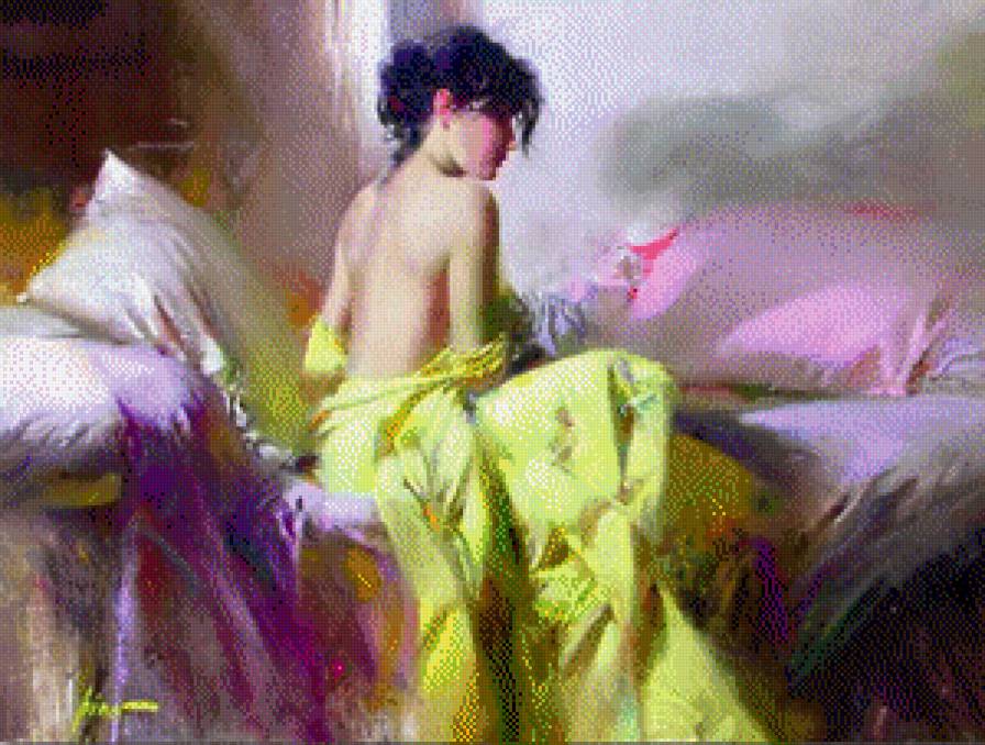 девушка - девушка винтаж картина - предпросмотр