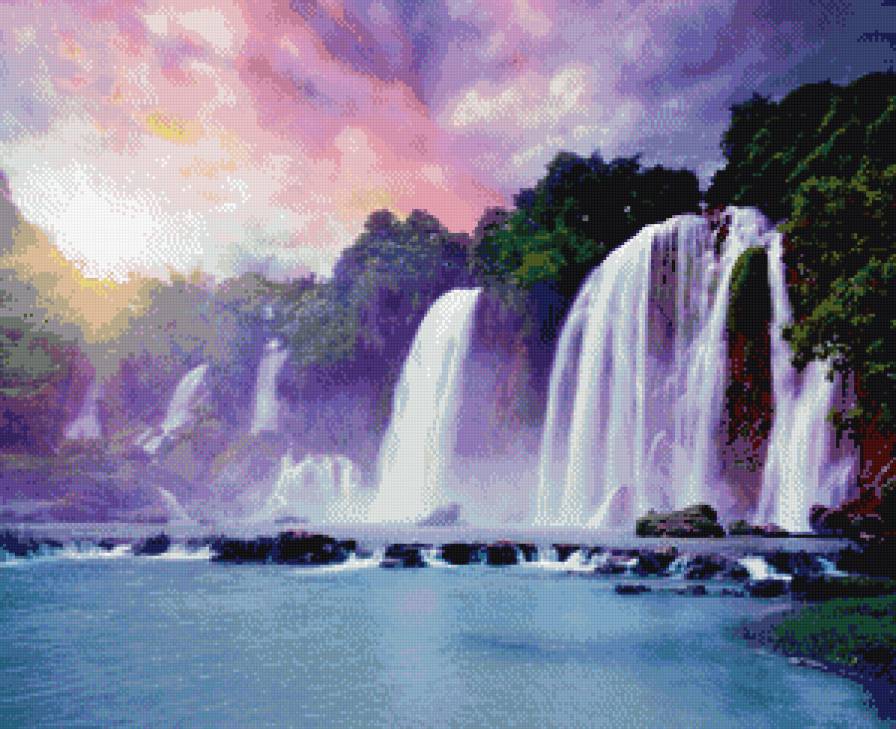 Водопад - природа, водопад, пейзаж - предпросмотр