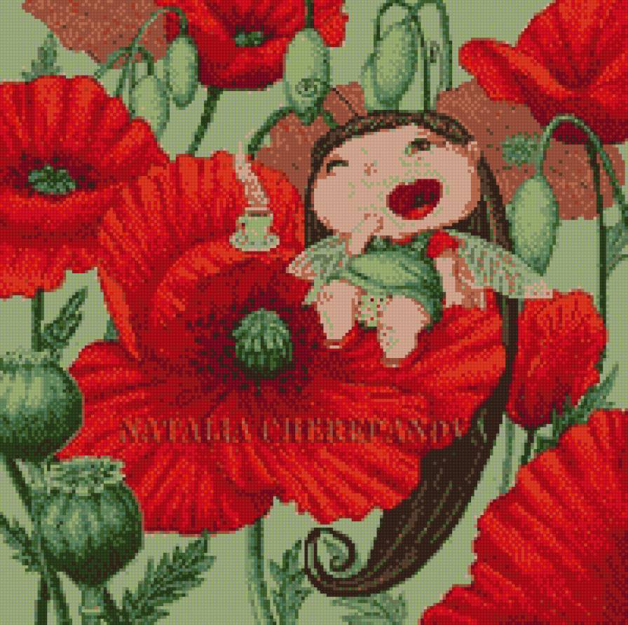 фея в маках - маки.фея - предпросмотр