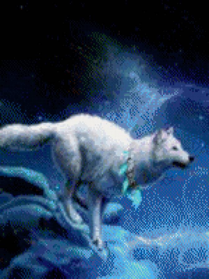 Волчица - волк, фэнтези, белый - предпросмотр