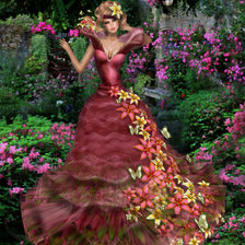 Схема вышивки «девушка цветок»