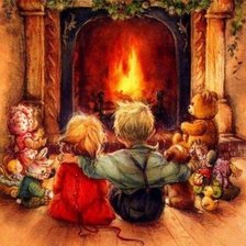 Схема вышивки «Камин»