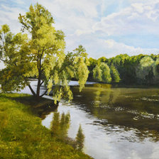 Схема вышивки «плакучая ива над рекой»