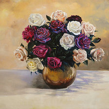 Схема вышивки «розы в вазе»