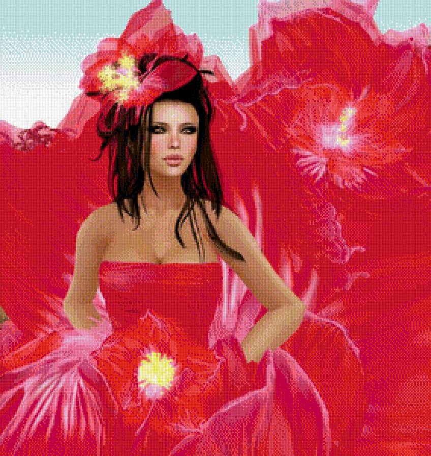 девушка цветок - девушка - предпросмотр