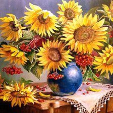 Схема вышивки «подсолнухи»