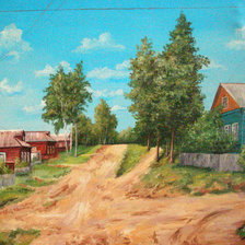 Схема вышивки «лето в поселке»