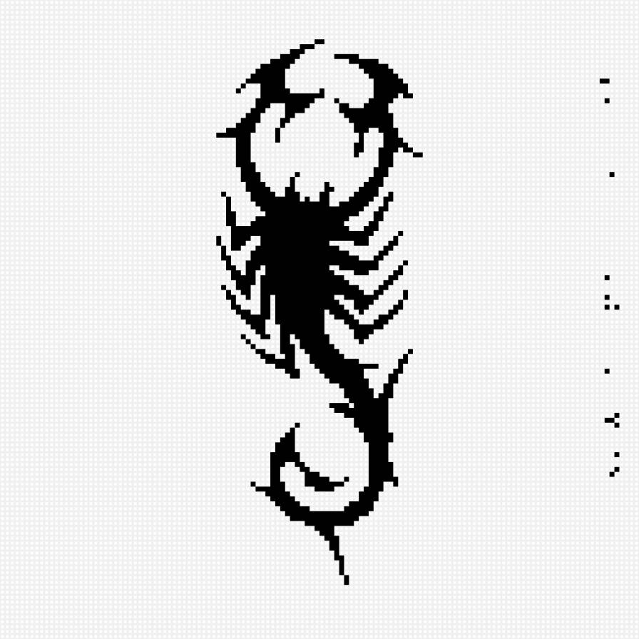 скорпион - черно-белый скорпион - предпросмотр