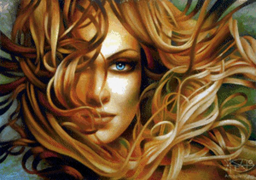 женская красота - портрет, живопись, женщина, девушка, красота - предпросмотр