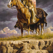 Схема вышивки «индейцы лошади»