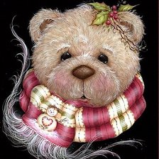 Схема вышивки «Медвежонок в шарфике»